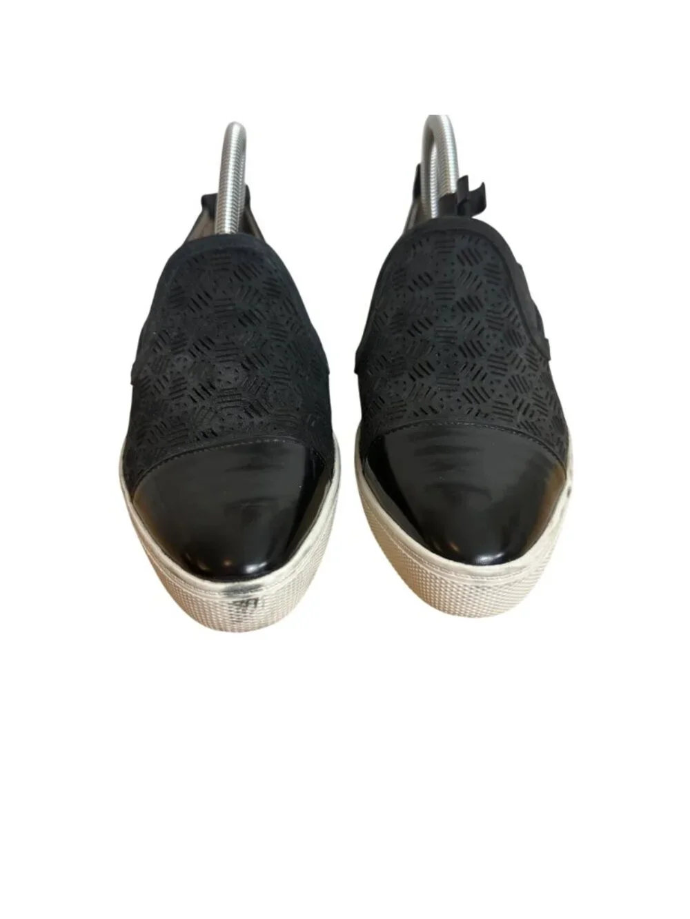Karl Lagerfeld Paris  Size  8M Black Women's Laser Cut Slip-On Sneakers